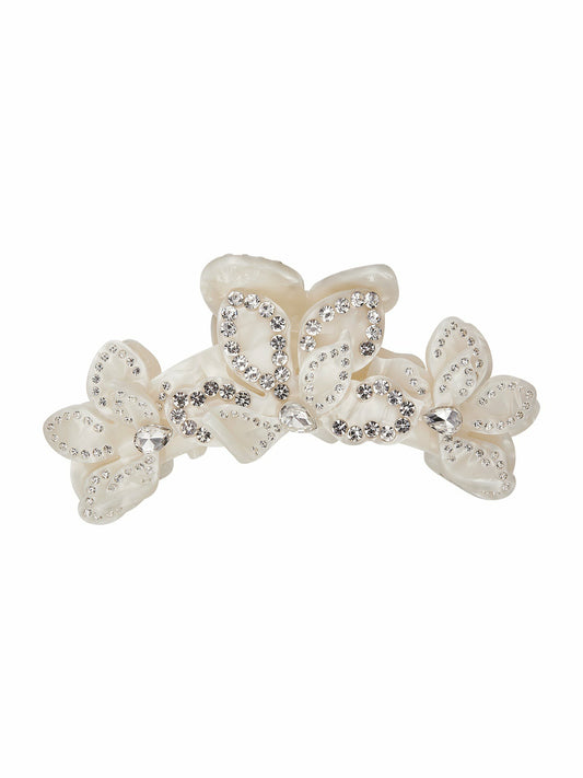 Nana Jacqueline Bianca Hair Clip: White Hair Clip for Bridal Shower White