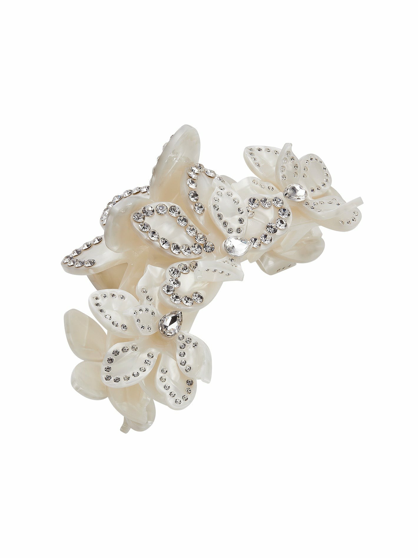 Nana Jacqueline Bianca Hair Clip: White Hair Clip for Bridal Shower White