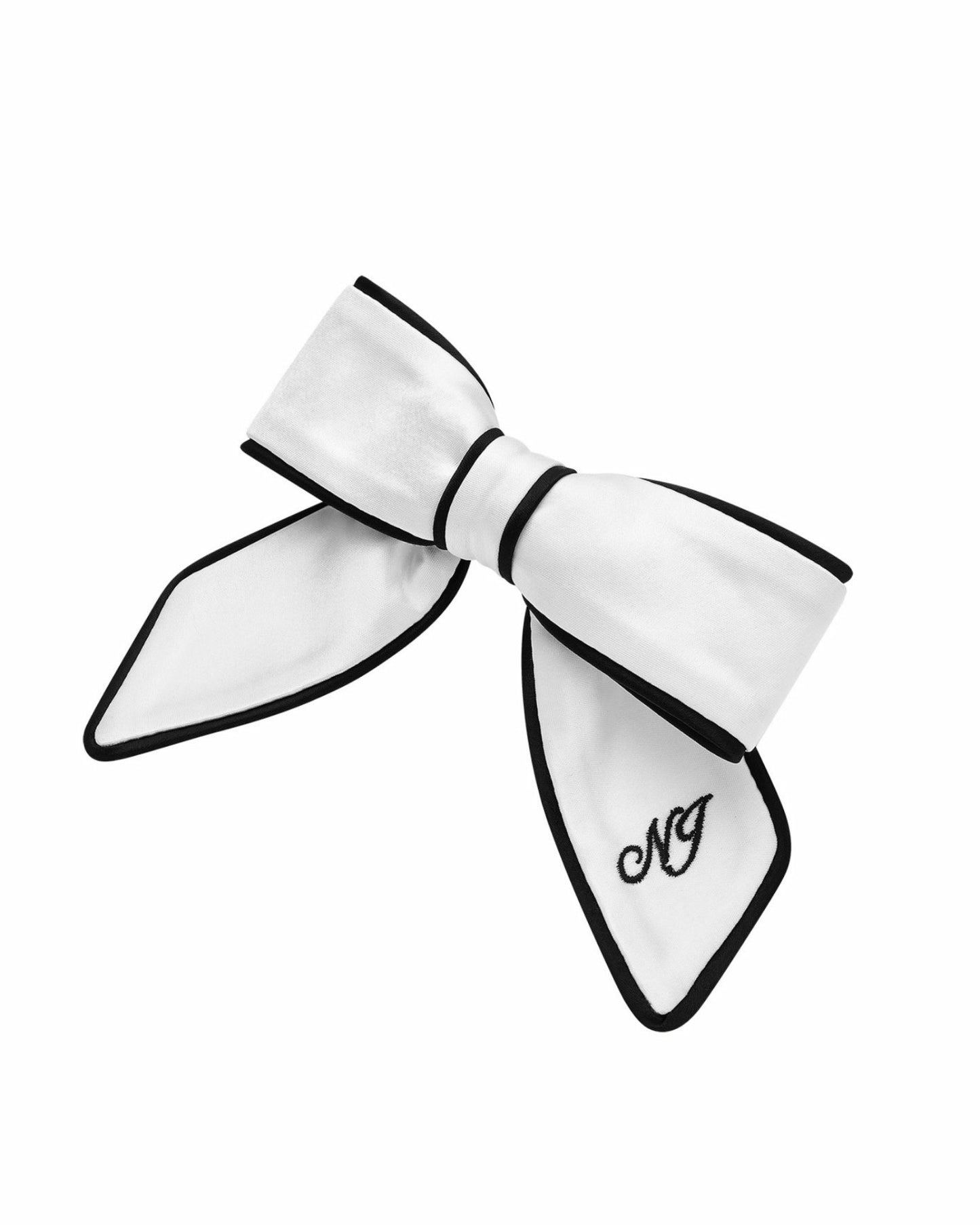 Nana Jacqueline Marlene Bow: White Hair Bow for Bridal Shower White