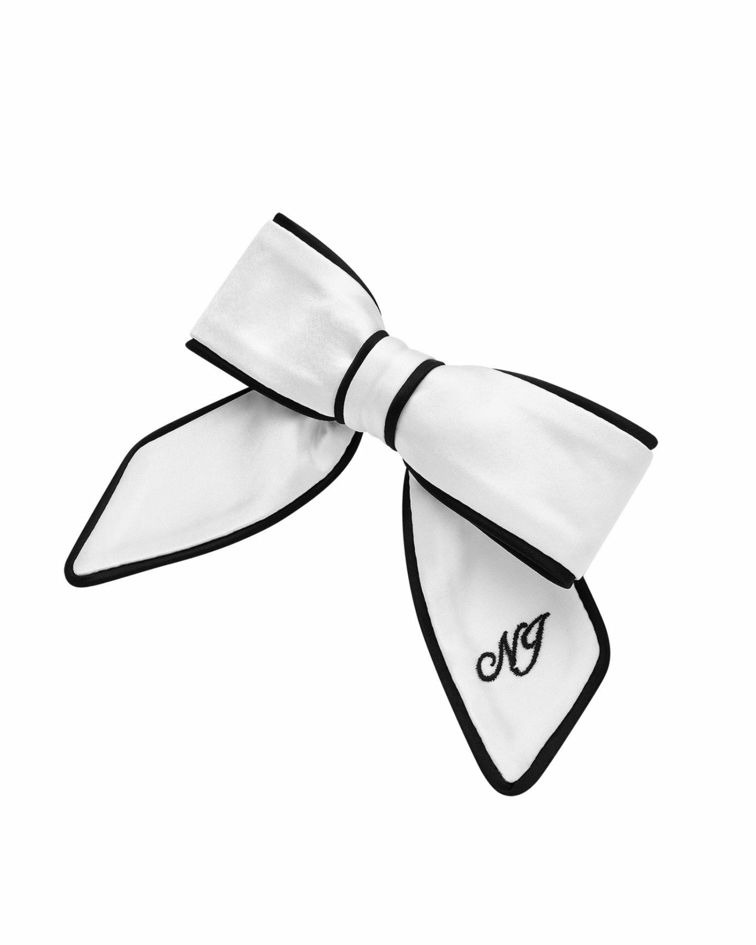 Nana Jacqueline Marlene Bow: White Hair Bow for Bridal Shower White