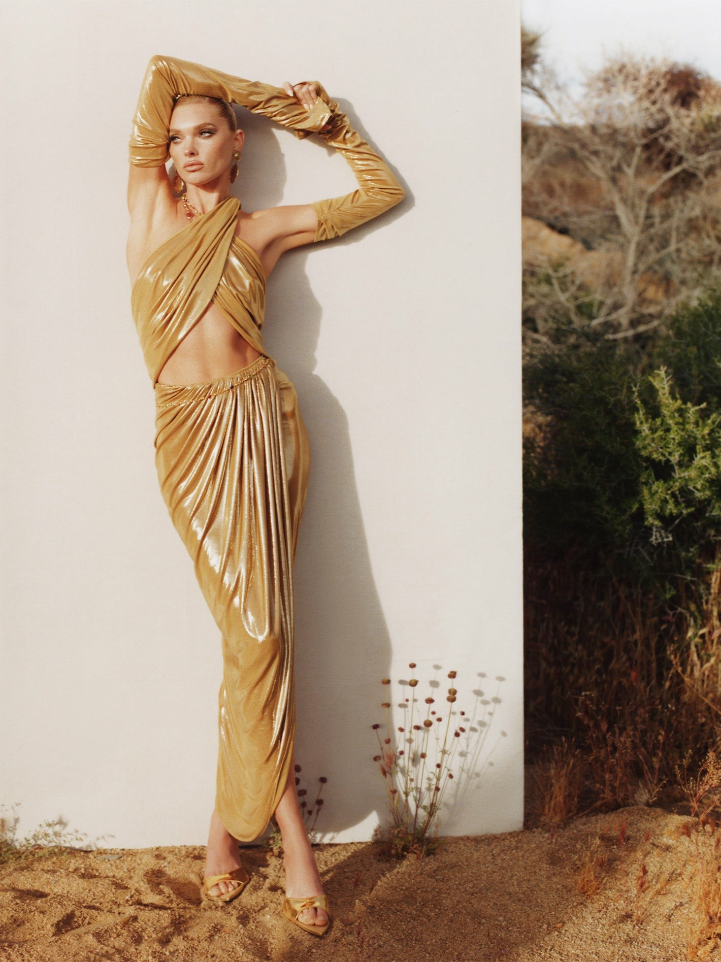 Nana Jacqueline Amina Top: Gold Top for Girls' Night Out Gold