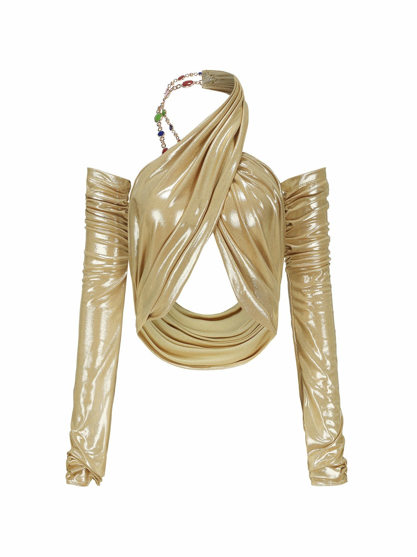 Nana Jacqueline Amina Top: Gold Top for Girls' Night Out Gold