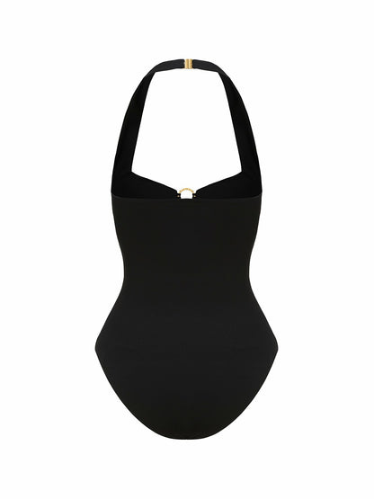 Nana Jacqueline Sonia One-Piece Swimsuit: Black One-Piece Swimsuit for Beach Vacation Black