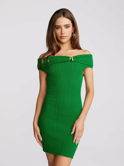 Nana Jacqueline Rylee Dress: Green Mini Dress for Birthday Celebration Green