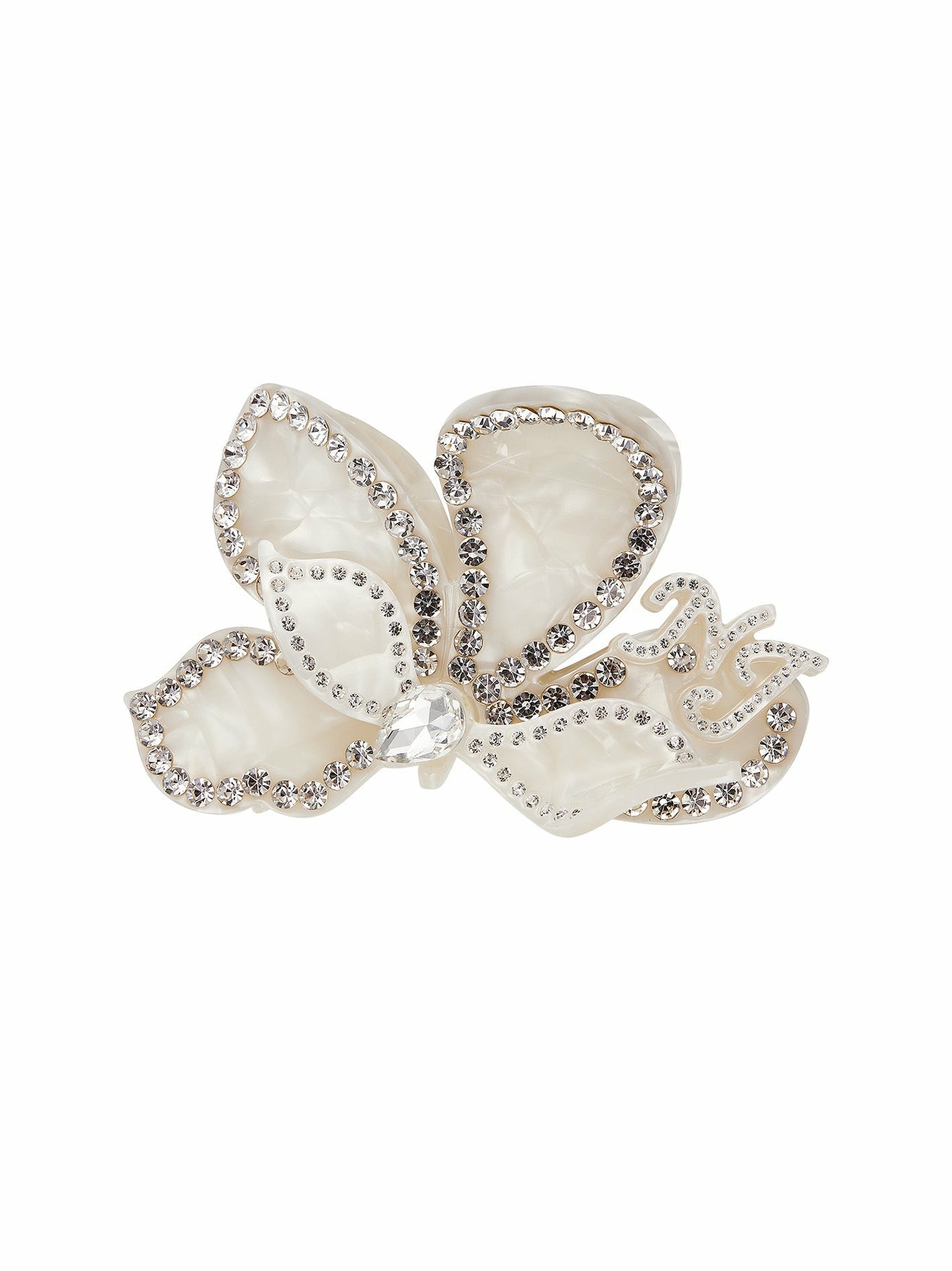 Nana Jacqueline Ariella Hair Clip: White Hair Clip for Bridal Shower White