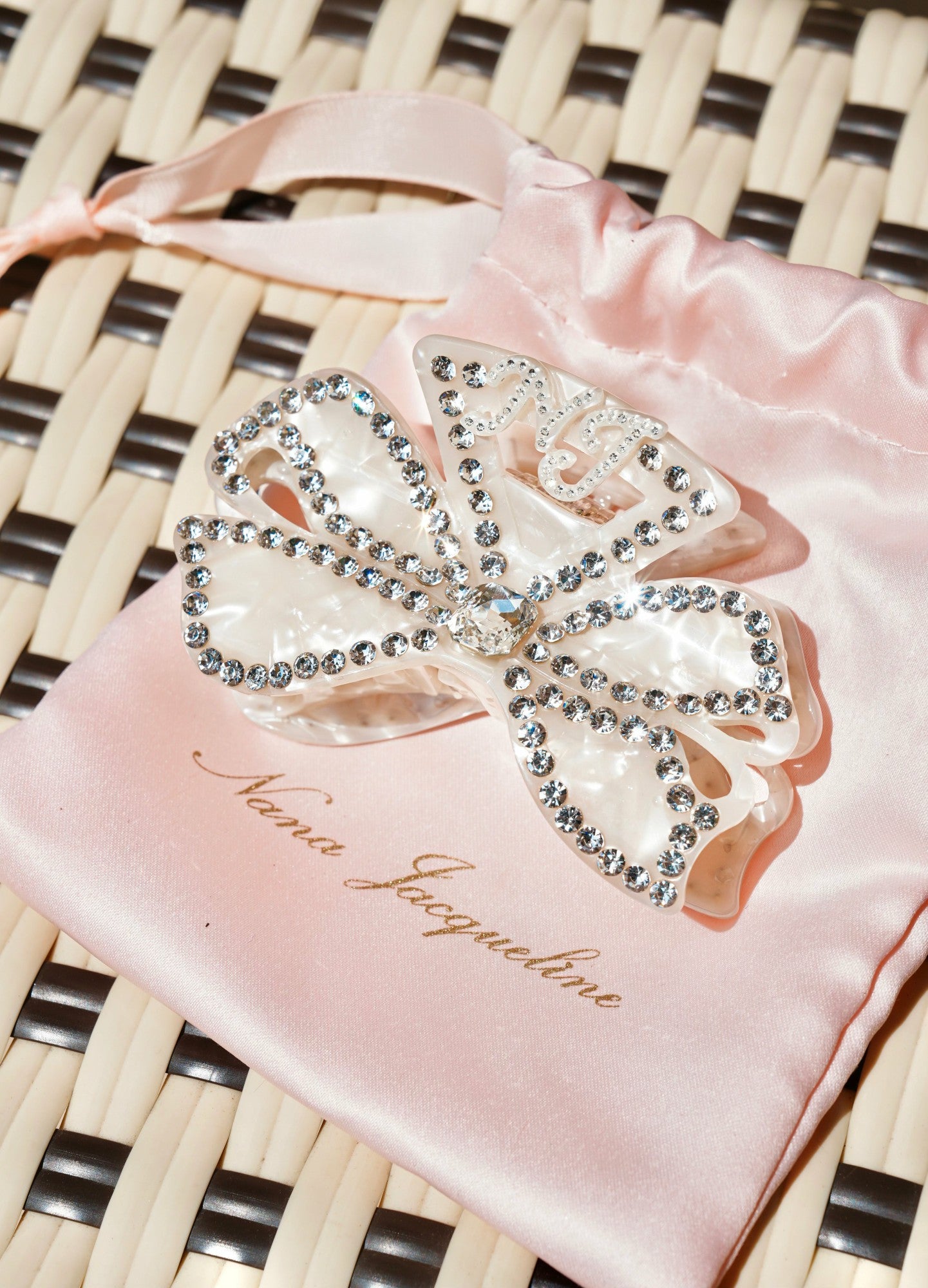 Nana Jacqueline Ariella Hair Clip: White Hair Clip for Bridal Shower White