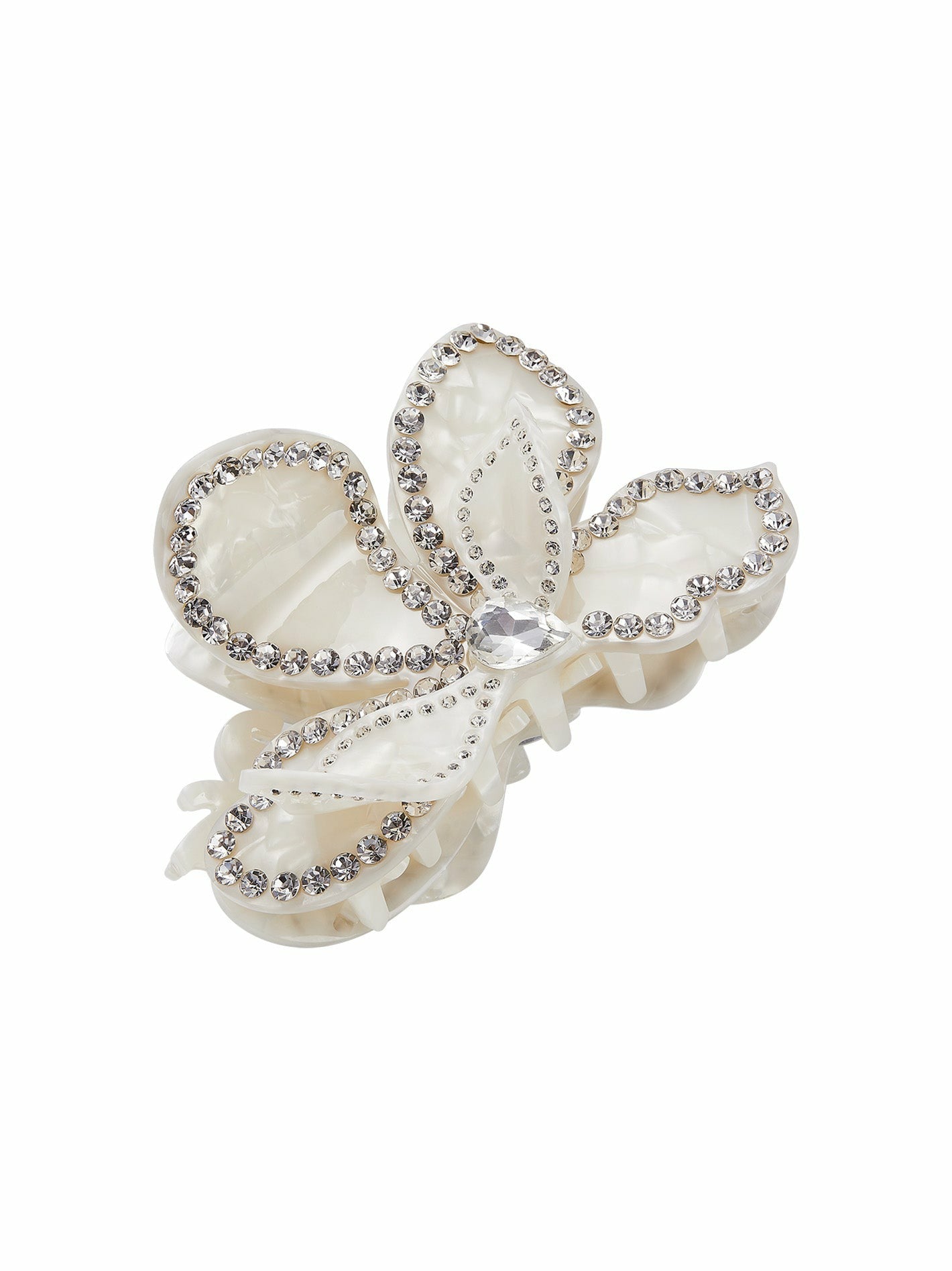 Nana Jacqueline Ariella Hair Clip: White Hair Clip for Bridal Shower White