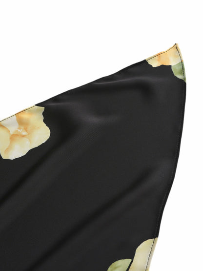 Nana Jacqueline Brielle Floral Black Hair Scarf Black