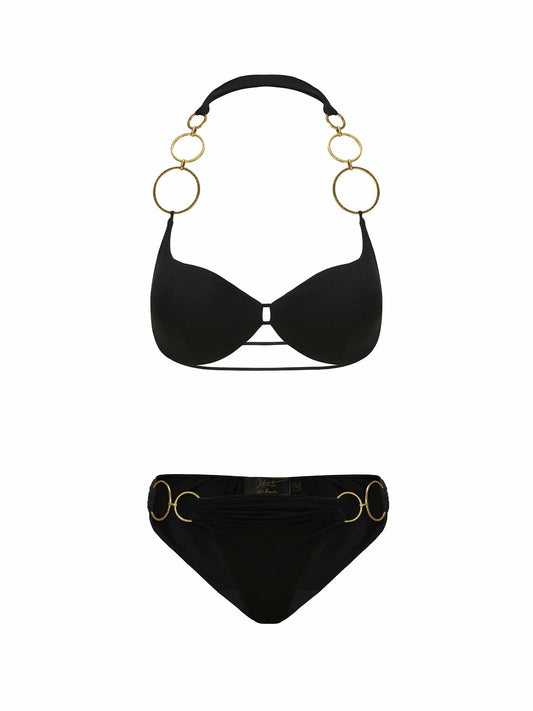 Nana Jacqueline Amira Bikini Set: Black Bikini Set for Beach Vacation Black
