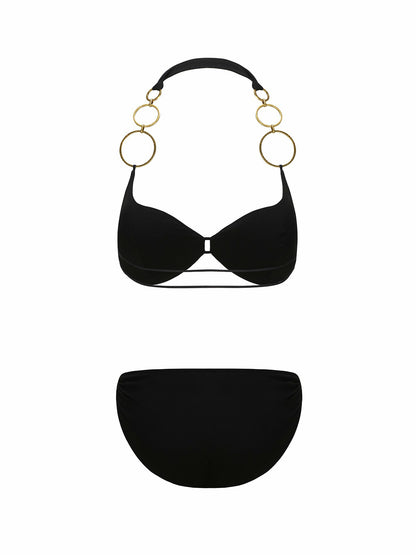 Nana Jacqueline Amira Bikini Set: Black Bikini Set for Beach Vacation Black