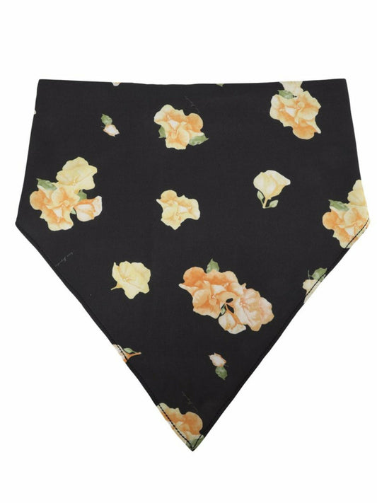 Nana Jacqueline Mara Yellow Floral Black Scarf Black