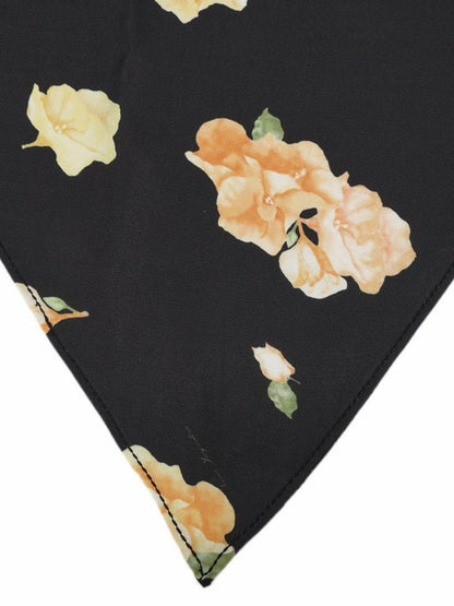 Nana Jacqueline Mara Yellow Floral Black Scarf Black