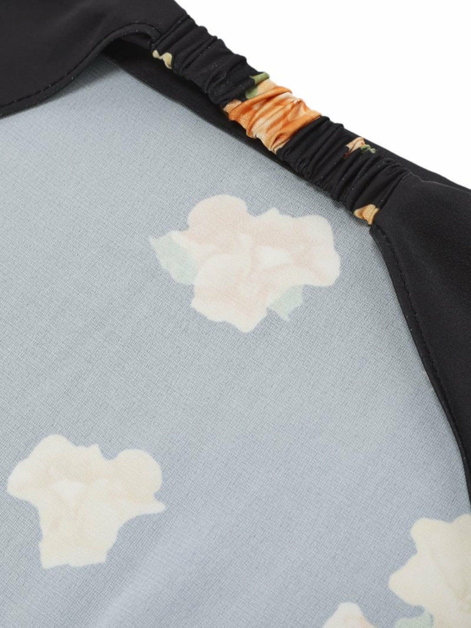 Nana Jacqueline Mara Yellow Floral Black Scarf Black