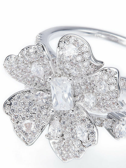 Nana Jacqueline Diora Double Floral White Ring White