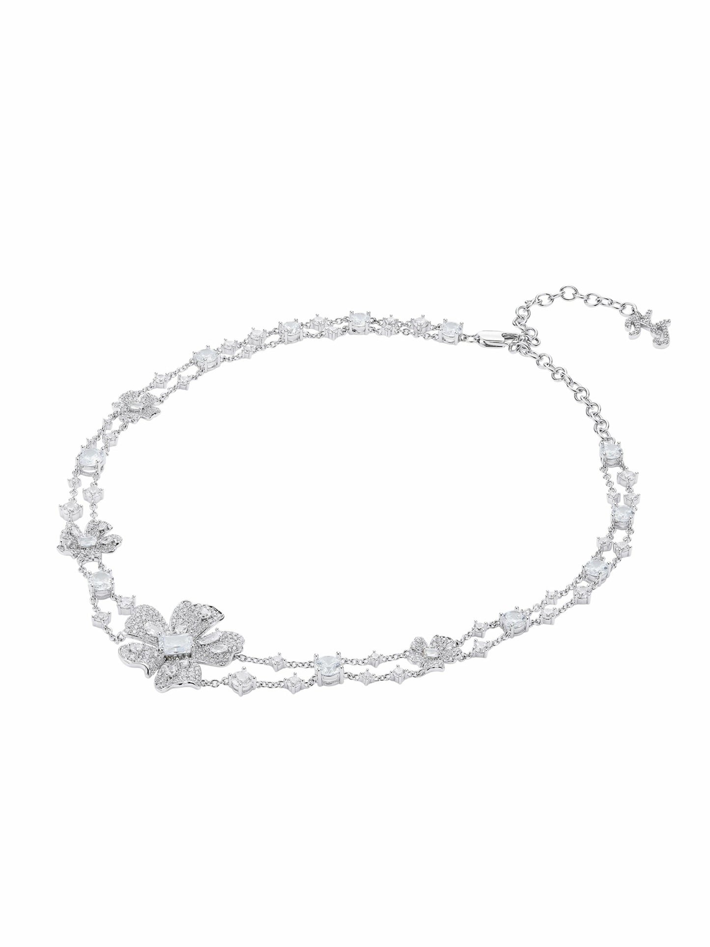 Nana Jacqueline Zariah Floral Layered White Necklace White