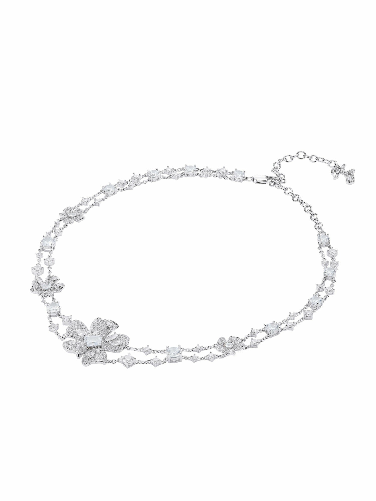Nana Jacqueline Zariah Floral Layered White Necklace White
