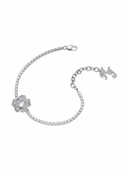 Nana Jacqueline Soleil Floral Crystal White Bracelet White