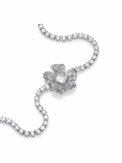 Nana Jacqueline Soleil Floral Crystal White Bracelet White
