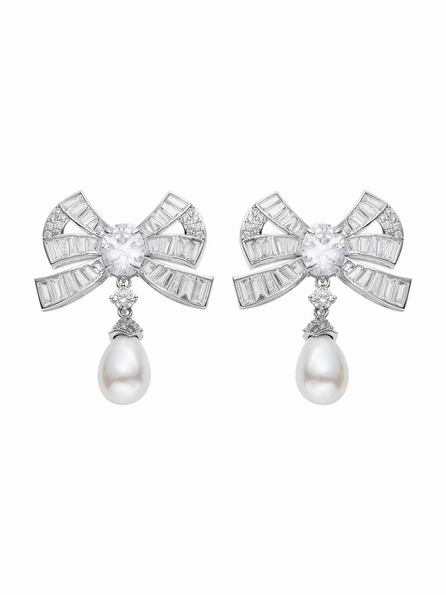 Nana Jacqueline Evelyn Earrings: White Pearl Earrings for Bridal Shower White
