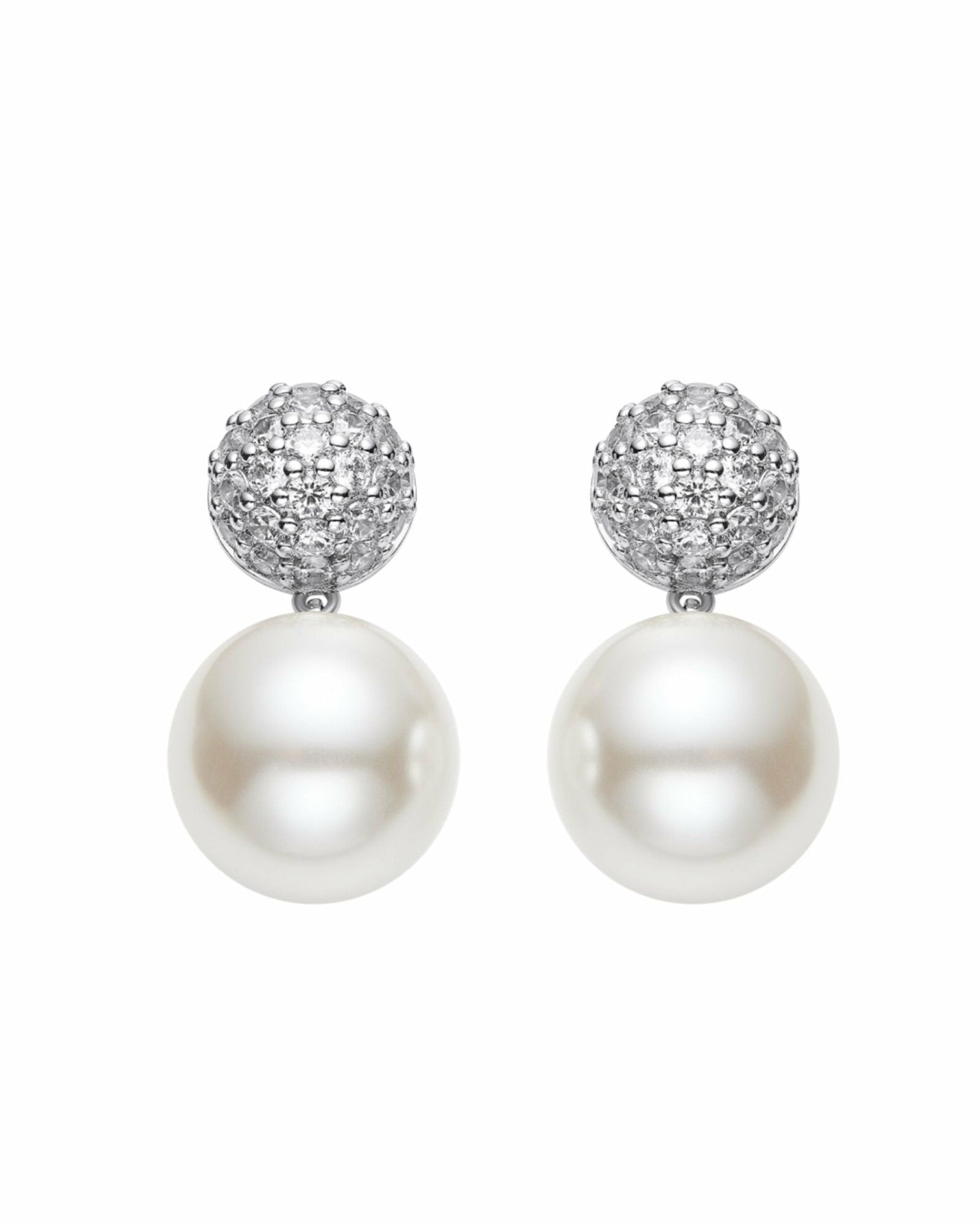Nana Jacqueline Evie Pearl Earrings: White Pearl Earrings for Bridal Shower White