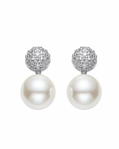 Nana Jacqueline Evie Pearl Earrings: White Pearl Earrings for Bridal Shower White