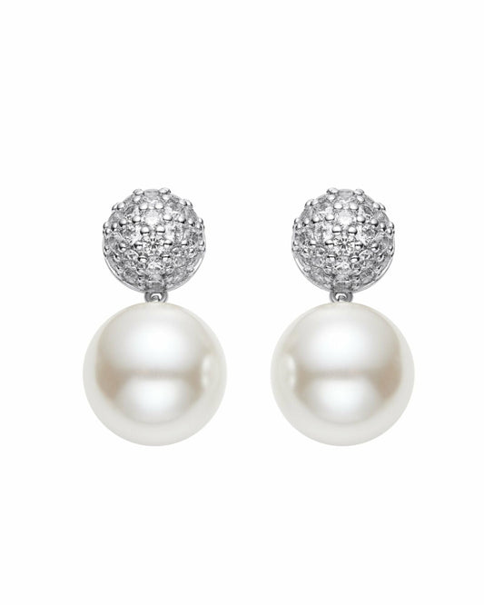Nana Jacqueline Evie Pearl Earrings: White Pearl Earrings for Bridal Shower White