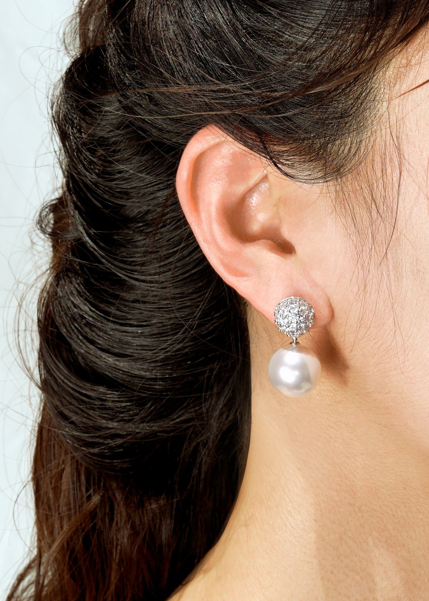 Nana Jacqueline Evie Pearl Earrings: White Pearl Earrings for Bridal Shower White