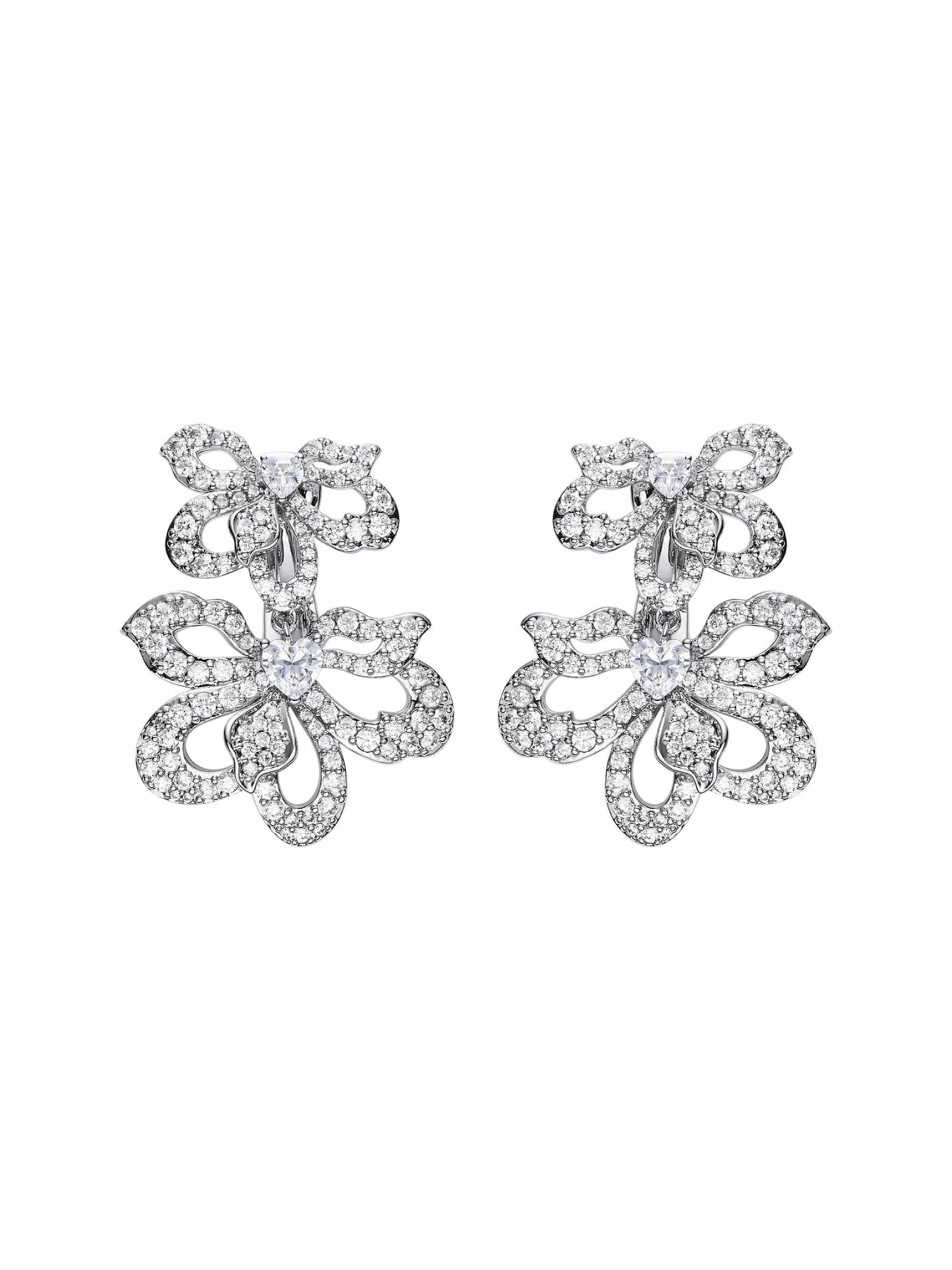 Nana Jacqueline Natalie Earrings: White Earrings for Bridal Shower White