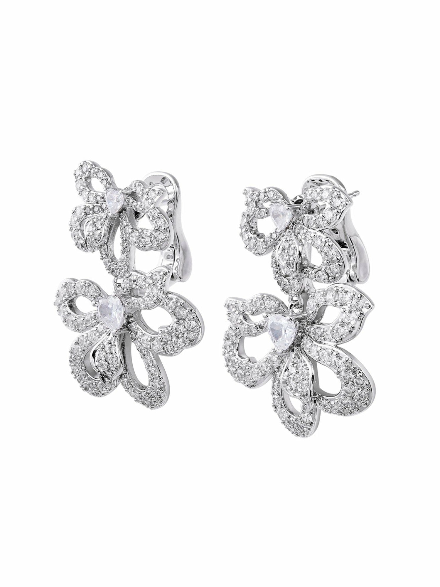 Nana Jacqueline Natalie Earrings: White Earrings for Bridal Shower White