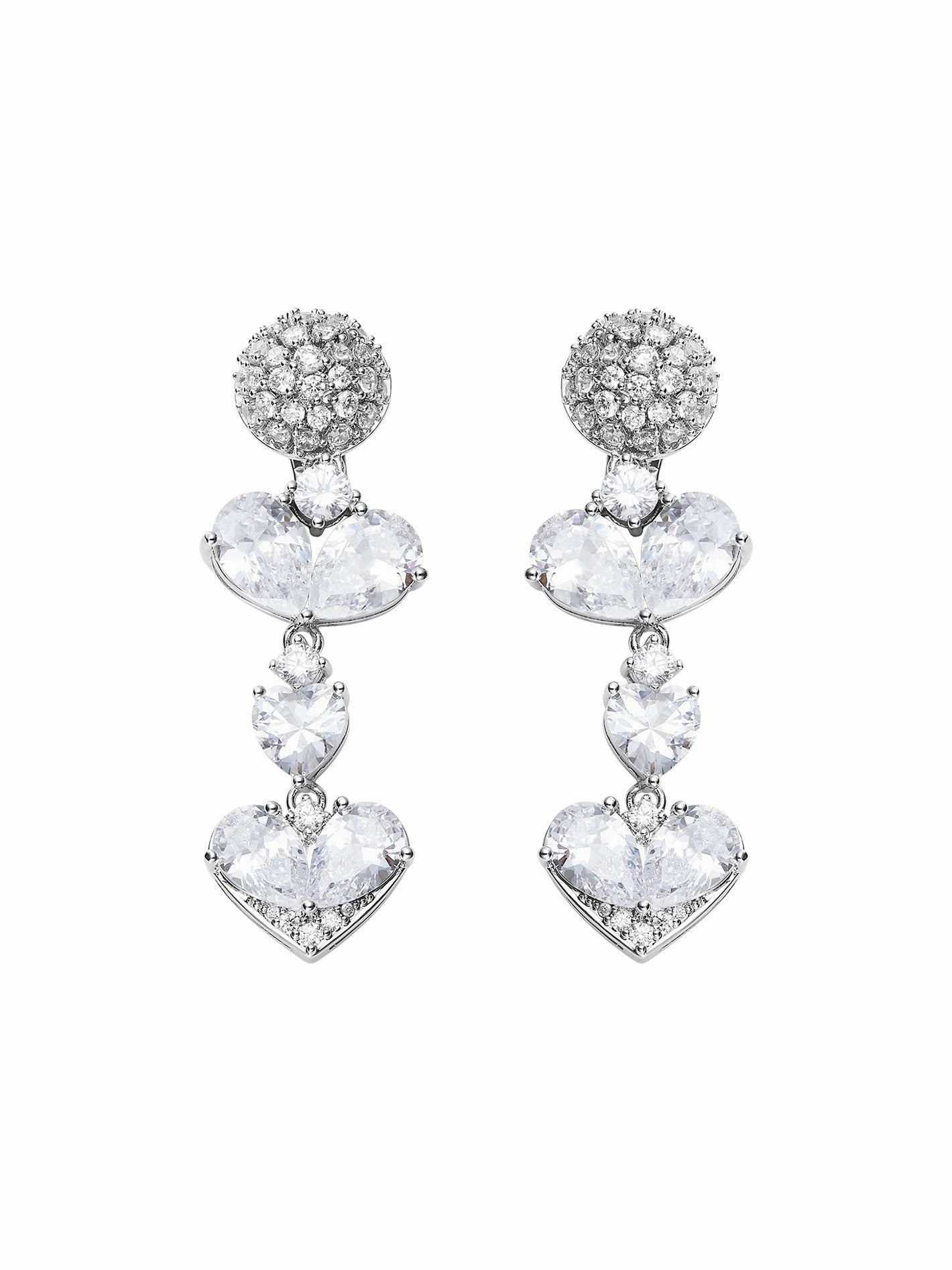 Nana Jacqueline Gigi Earrings: Silver Earrings for Bridal Shower White