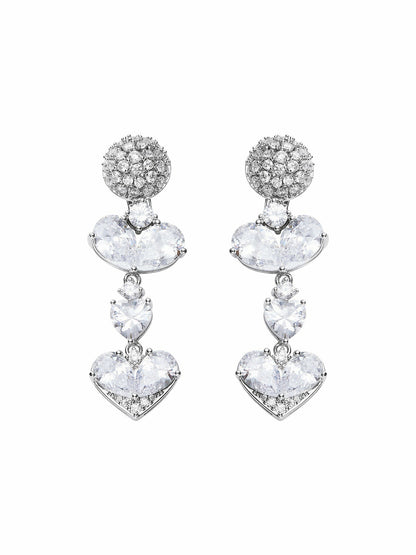 Nana Jacqueline Gigi Earrings: Silver Earrings for Bridal Shower White
