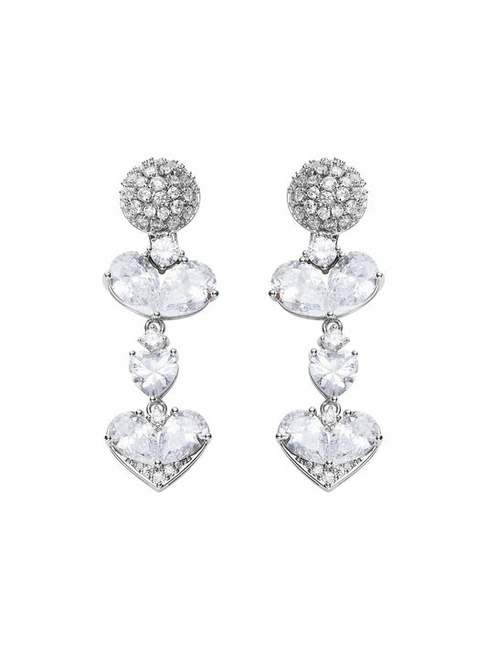 Nana Jacqueline Gigi Earrings: Silver Earrings for Bridal Shower White