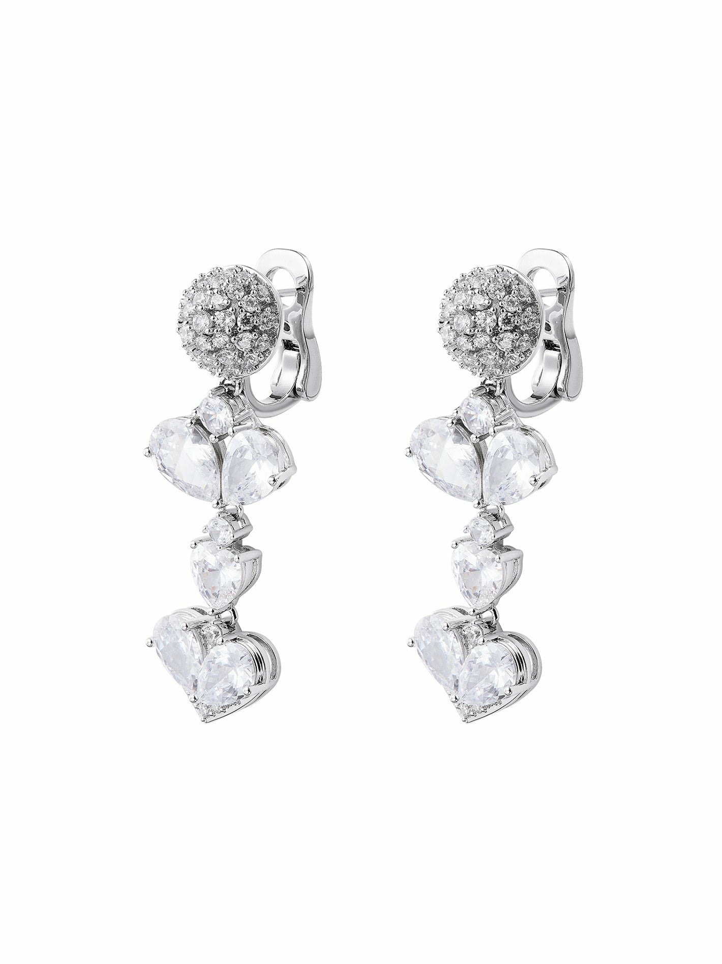 Nana Jacqueline Gigi Earrings: Silver Earrings for Bridal Shower White