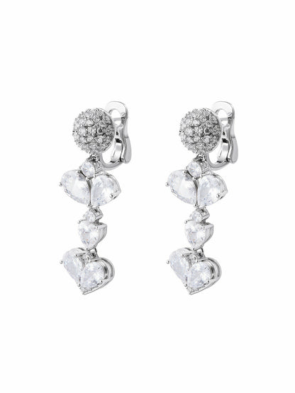 Nana Jacqueline Gigi Earrings: Silver Earrings for Bridal Shower White
