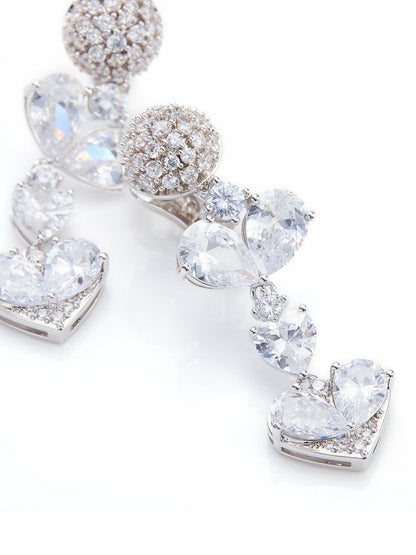 Nana Jacqueline Gigi Earrings: Silver Earrings for Bridal Shower White