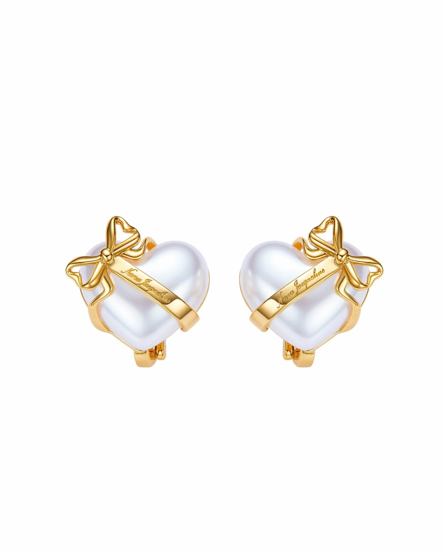 Nana Jacqueline Amor Earrings: White Pearl Earrings for Bridal Shower White