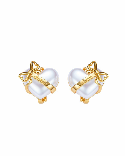 Nana Jacqueline Amor Earrings: White Pearl Earrings for Bridal Shower White