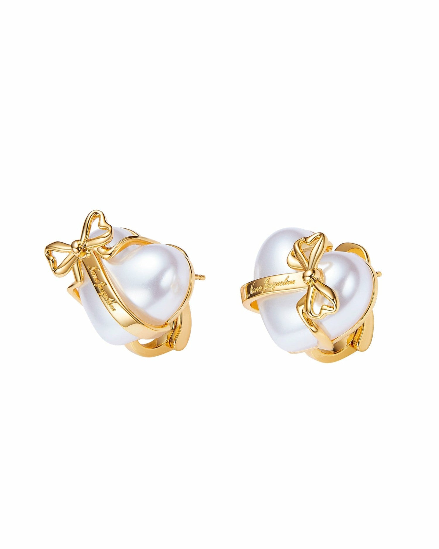 Nana Jacqueline Amor Earrings: White Pearl Earrings for Bridal Shower White
