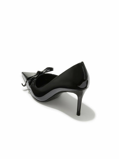Nana Jacqueline Audrina Bow Heels: Black Heels for Cocktail Party Black