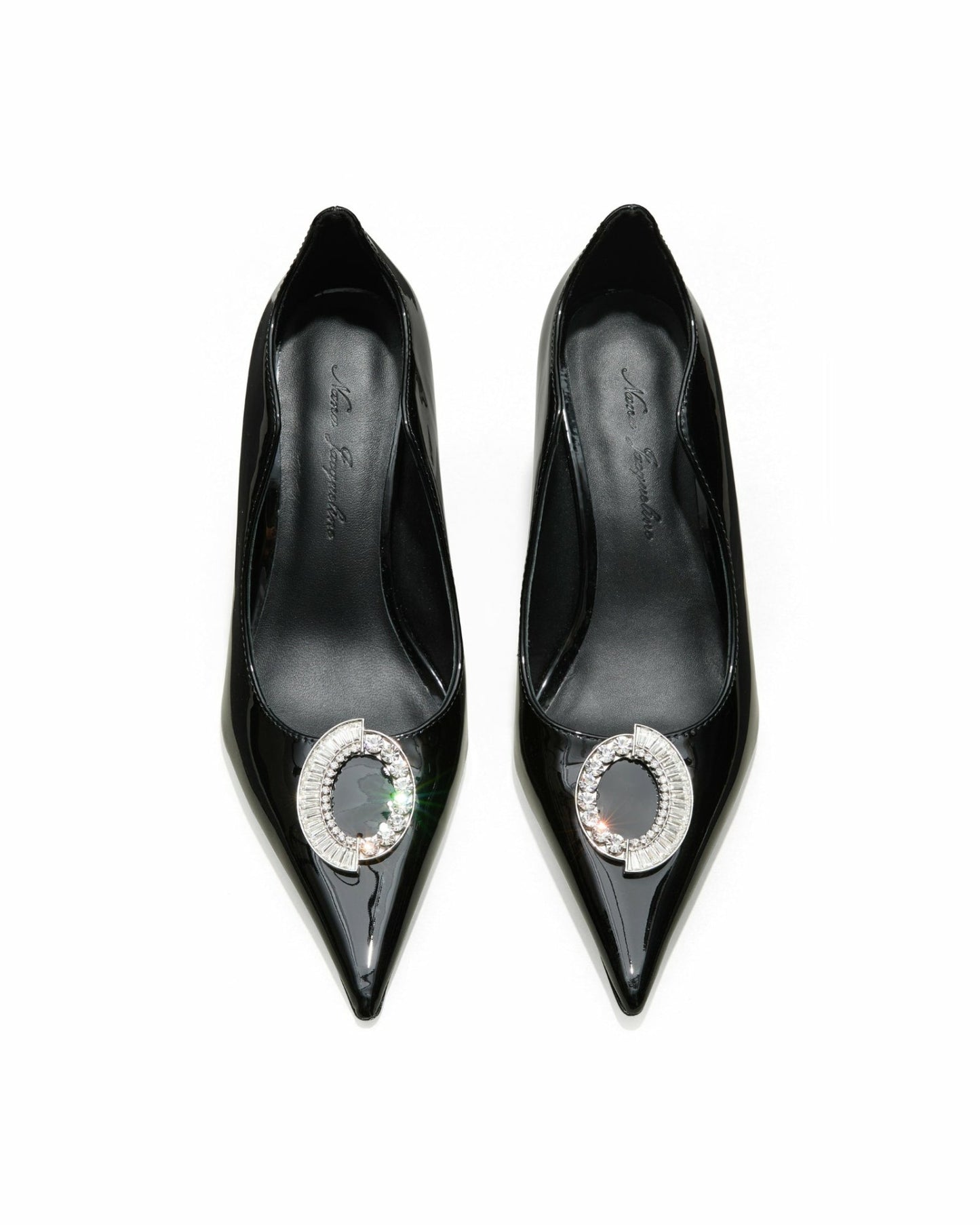 Nana Jacqueline Harper Patent Leather Heels: Black Heels for Cocktail Party Black