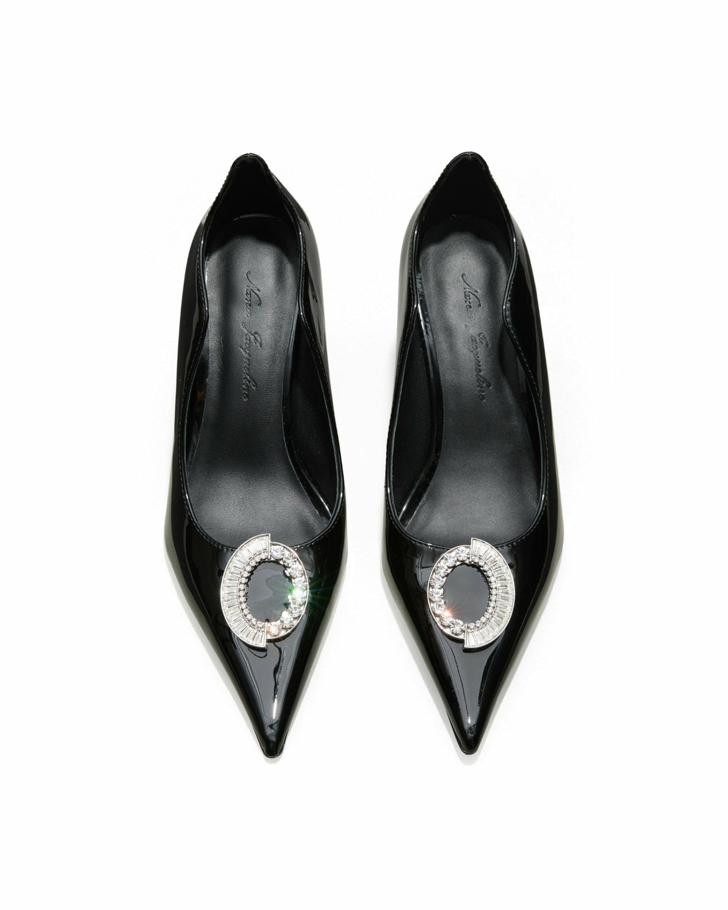 Nana Jacqueline Harper Patent Leather Heels: Black Heels for Cocktail Party Black