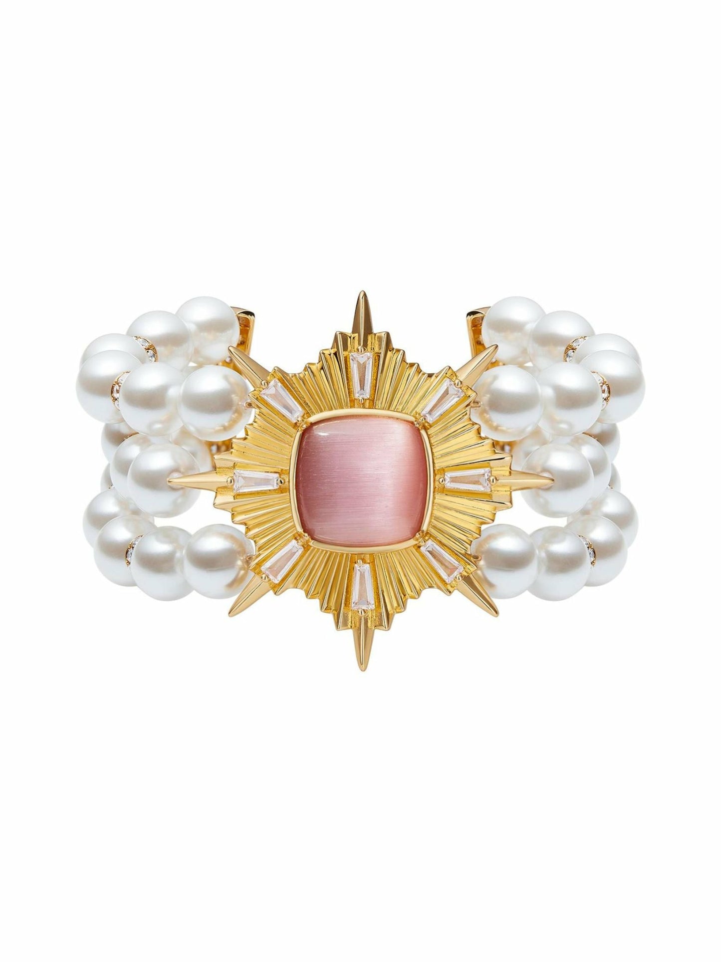 Nana Jacqueline Felicty Pearl Bracelet: White Pearl Bracelet for Bridal Shower Pink