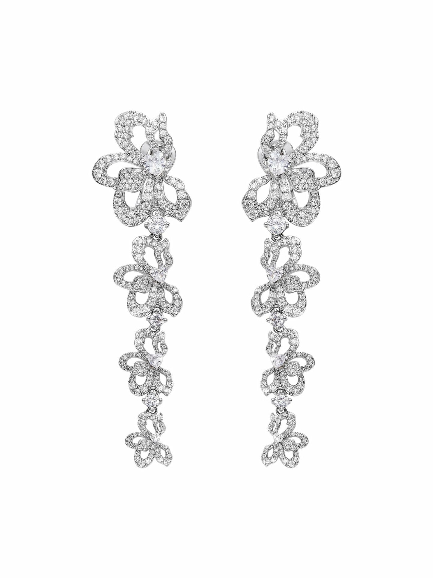 Nana Jacqueline Priscilla Earrings: White Earrings for Formal Events White