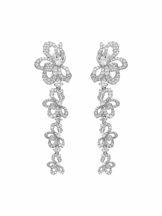 Nana Jacqueline Priscilla Earrings: White Earrings for Formal Events White