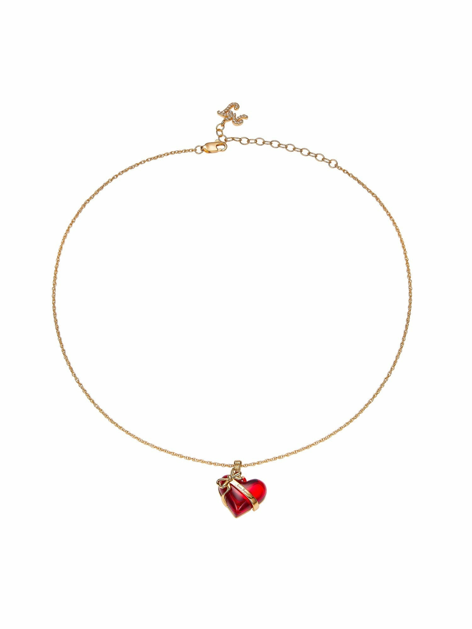 Nana Jacqueline Eléa Bow-Ribbon Heart Red Necklace: Red Necklace for Date Night Red