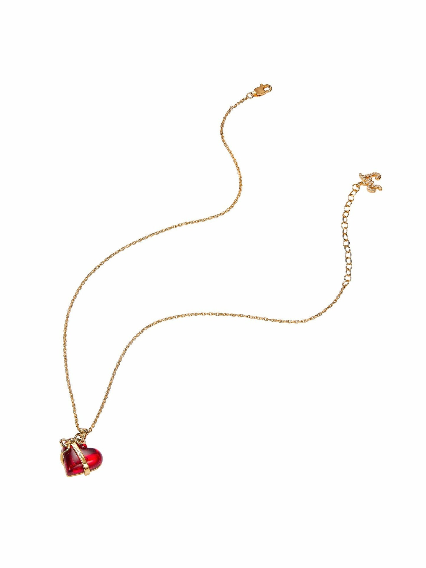 Nana Jacqueline Eléa Bow-Ribbon Heart Red Necklace: Red Necklace for Date Night Red
