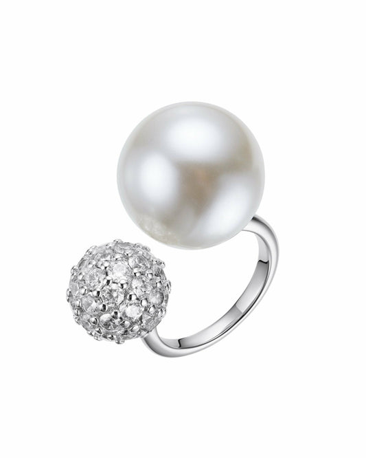 Nana Jacqueline Evie Pearl Ring: White Pearl Ring for Bridal Shower White