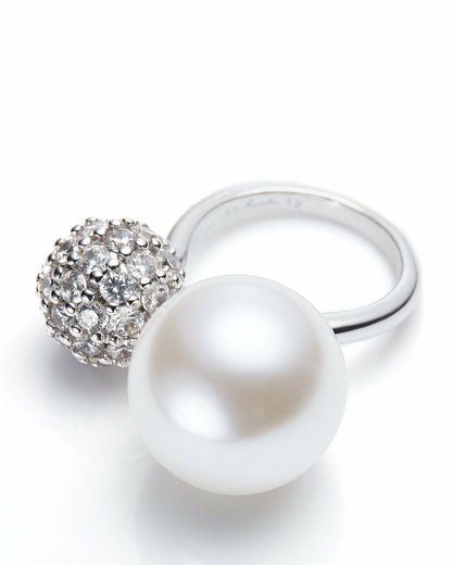 Nana Jacqueline Evie Pearl Ring: White Pearl Ring for Bridal Shower White