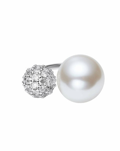 Nana Jacqueline Evie Pearl Ring: White Pearl Ring for Bridal Shower White