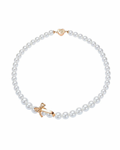 Nana Jacqueline Julisa Necklace: White Pearl Necklace for Bridal Shower White